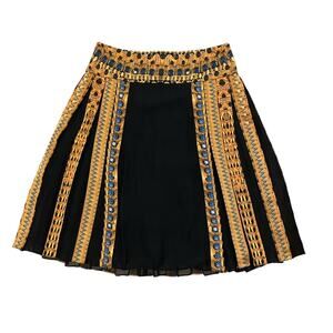Temperley London Jasper Silk Mini Skirt UK8 US4 Geometric Luxury Art Old Money